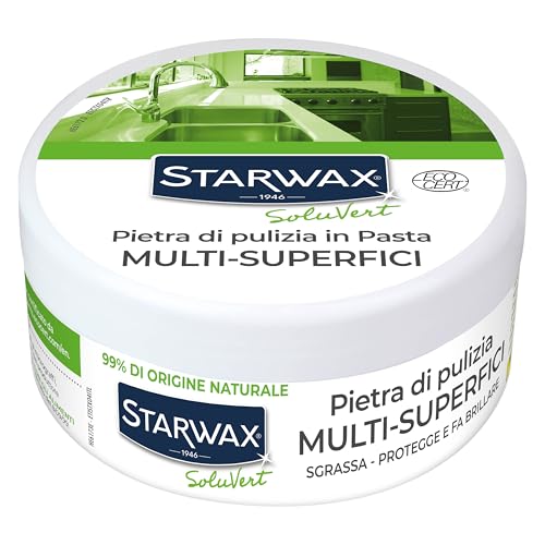 STARWAX Soluvert - Pietra bianca detergente multi superfici - Prodotto di pulizia multiuso - Profumo senza allergeni - 100 % di materia attiva di origine naturale - Prodotto in Francia - 375 g