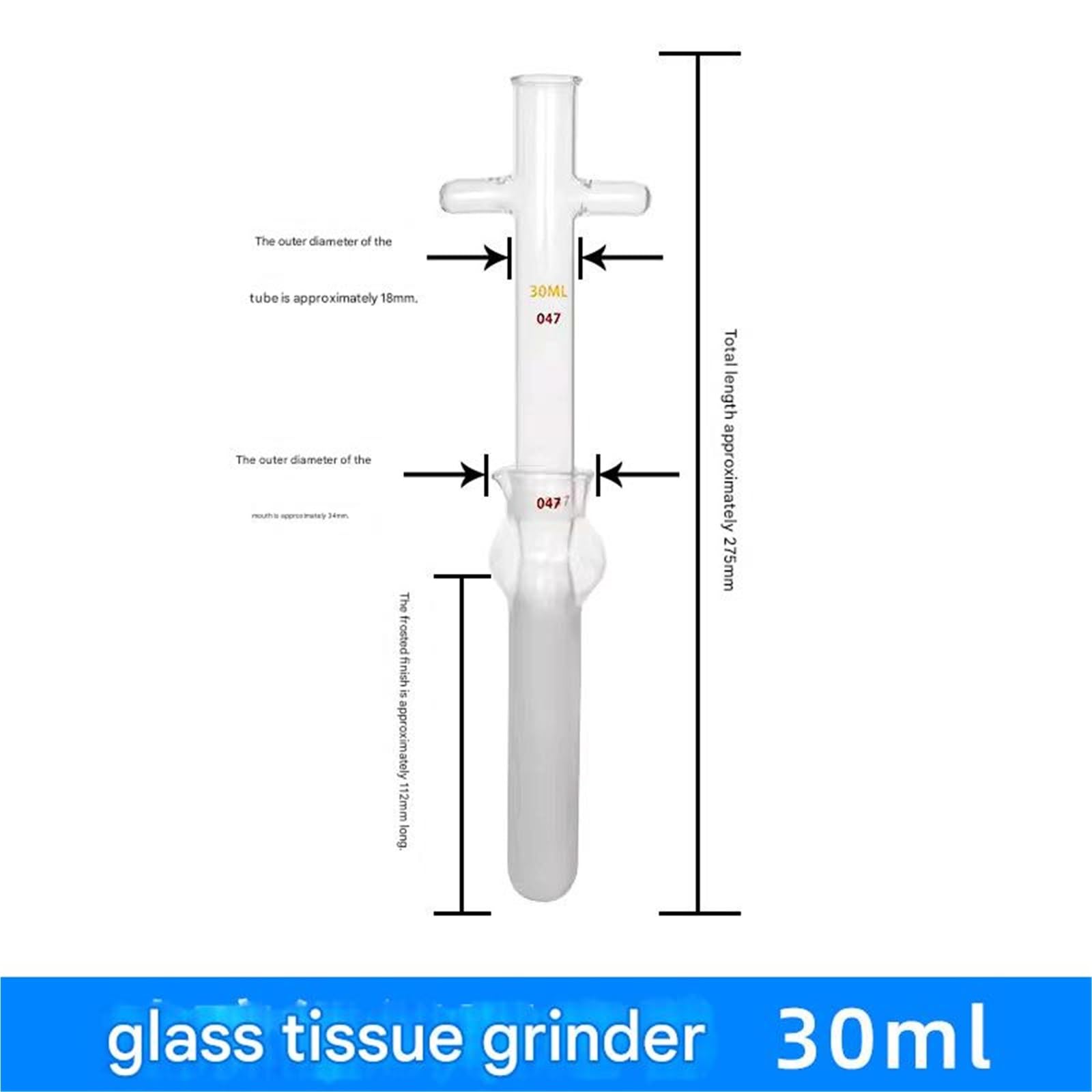 Genérico Homogeneizador, homogeneizador ultrasónico, Molino de Tejidos, molienda de Tubos de Vidrio, lisis para mortero Aislante, Mezclador de Laboratorio (1 ml) (1 30 ml)