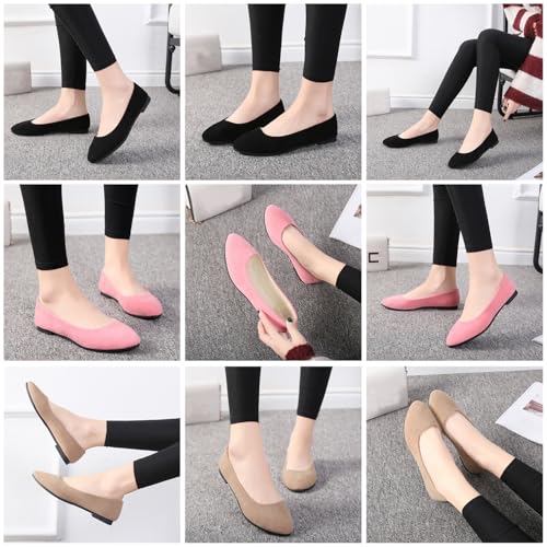 Hwalleum Ballerines plates simples et décontractées pour femme - Couleur unie - Pour le travail - Pour le bureau - Confortables - Bout pointu, bleu, 38 EU – vue 3