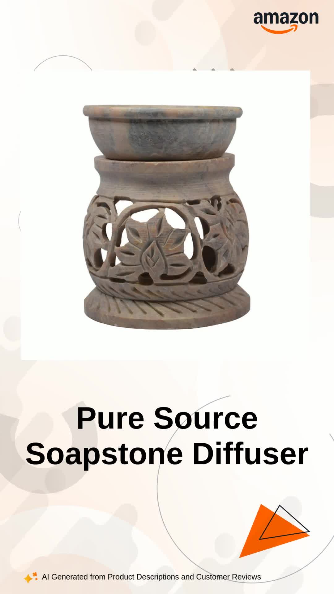 Pure Source India Handcrafted Soapstone Aroma Burner Oil Diffuser
