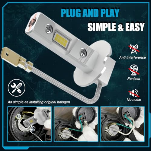 Chopdark ZCH3 H3 Led Bulb 1:1 Mini Size 6500K White Emc Fanless H3Ll Led Fog Lights Plug And Play 2Pcs thumb #3