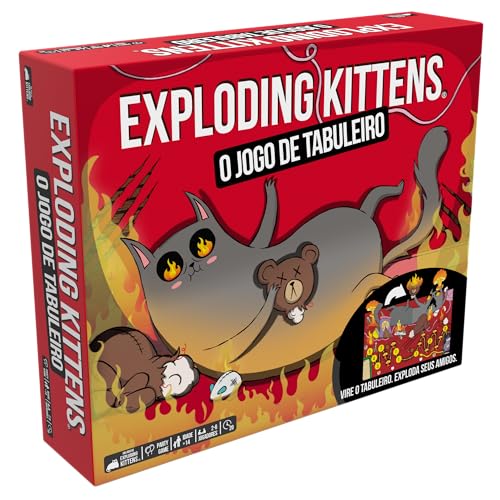 Asmodee,Exploding Kittens:O Jogo de Tabuleiro, Idade +14, 2-6 jogadores, Partidas de até 20 min.
