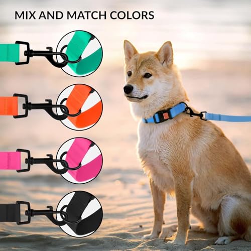 Image of Heavy Duty Waterproof Adjustable Dog Collar with D-Ring and Breakaway Buckle - PVC Coated Nylon, Odor & Mud-Resistant, Easy-Cleaning for Small, Medium, Large Dogs (Neck Fit 10 inch-13 inch, Baby Pink)