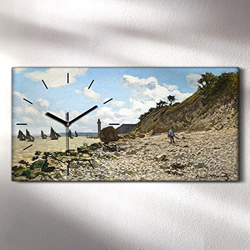 Horloge sur Toile 60x30cm Le Bord de Mer à Honfleur Image Art Moderne Salon - 3