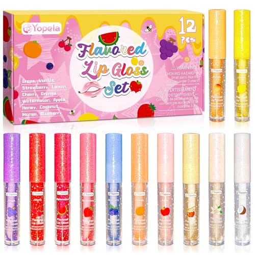 Yopela 12pcs Lip Gloss Bulk With Vitamin E and Natural Oils, Long Lasting Moisturizing Plumping...