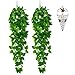Reagia Confezione da 2 piante artificiali da appendere Ivy Vine Foglie finte, parete della stanza della casa Giardino Cucina Matrimonio Decorazione esterna, con cestini di fiori da appendere al muro