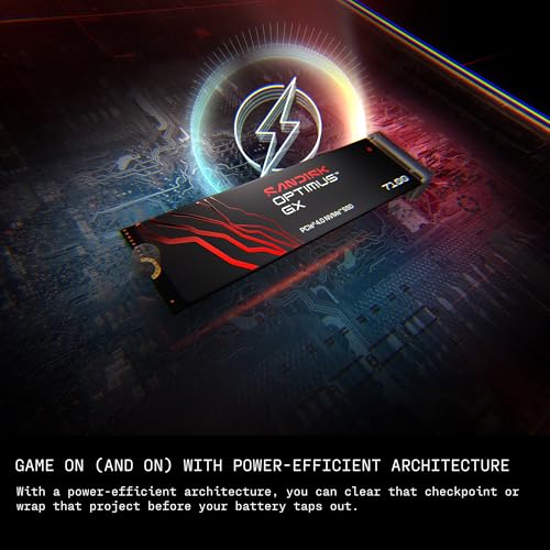 Image of SANDISK 1TB Optimus GX 7100 NVMe SSD - PCIe Gen 4, M.2 2280, Up to 7,250 MB /s Read Speed - SDSP71100TAN
