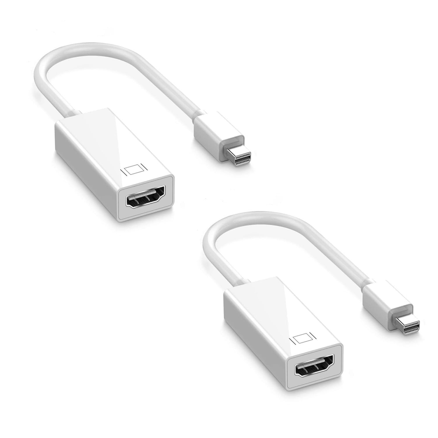 atevon high-speed mini displayport to hdmi adapter – thunderbolt compatible for unibody macbook pro, imac, macbook air, mac mini, laptop - pack of 2