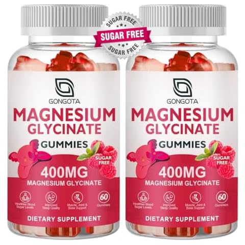 Magnesium Glycinate Gummies 400 mg with 100 mg Composite magnesium - Chelated Magnesium Potassium Supplement with Vitamin D, B6 Supports Calm, Sleep, Memory & Muscle Cramps,Sugar Free - 120 Gummies Cover