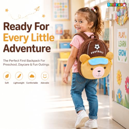 Image of Delicado Cute Small Toddler Kids Backpack Nursery Playschool School Picnic Travelling Bag for Baby Boy Girl Age 2-5 Years