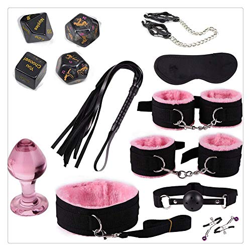 Z-one 1 Play Kit | 10-Piece Toy Set Handcuffs Dress Up & Costumes | Borsa in peluche per Halloween alternativa (rosa e nero)