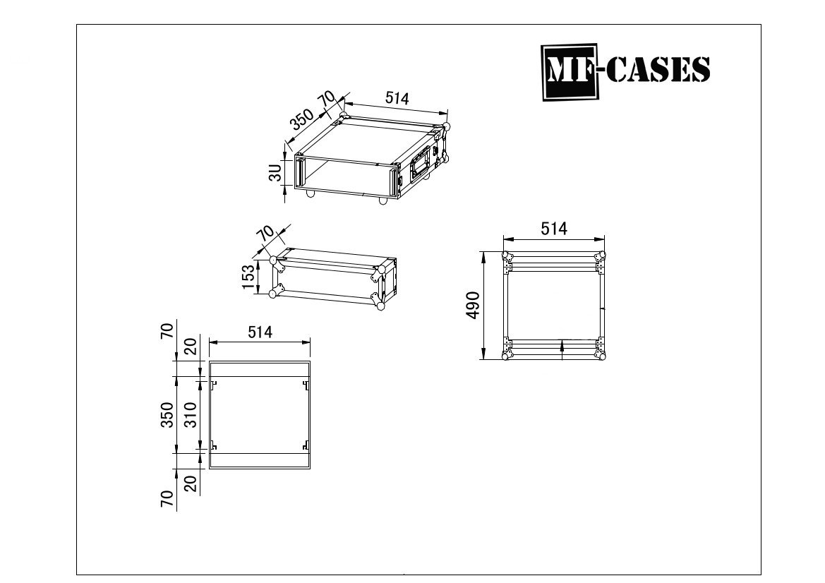 MF-Cases Traccia effettiva 35 cm, con chiusura a farfalla