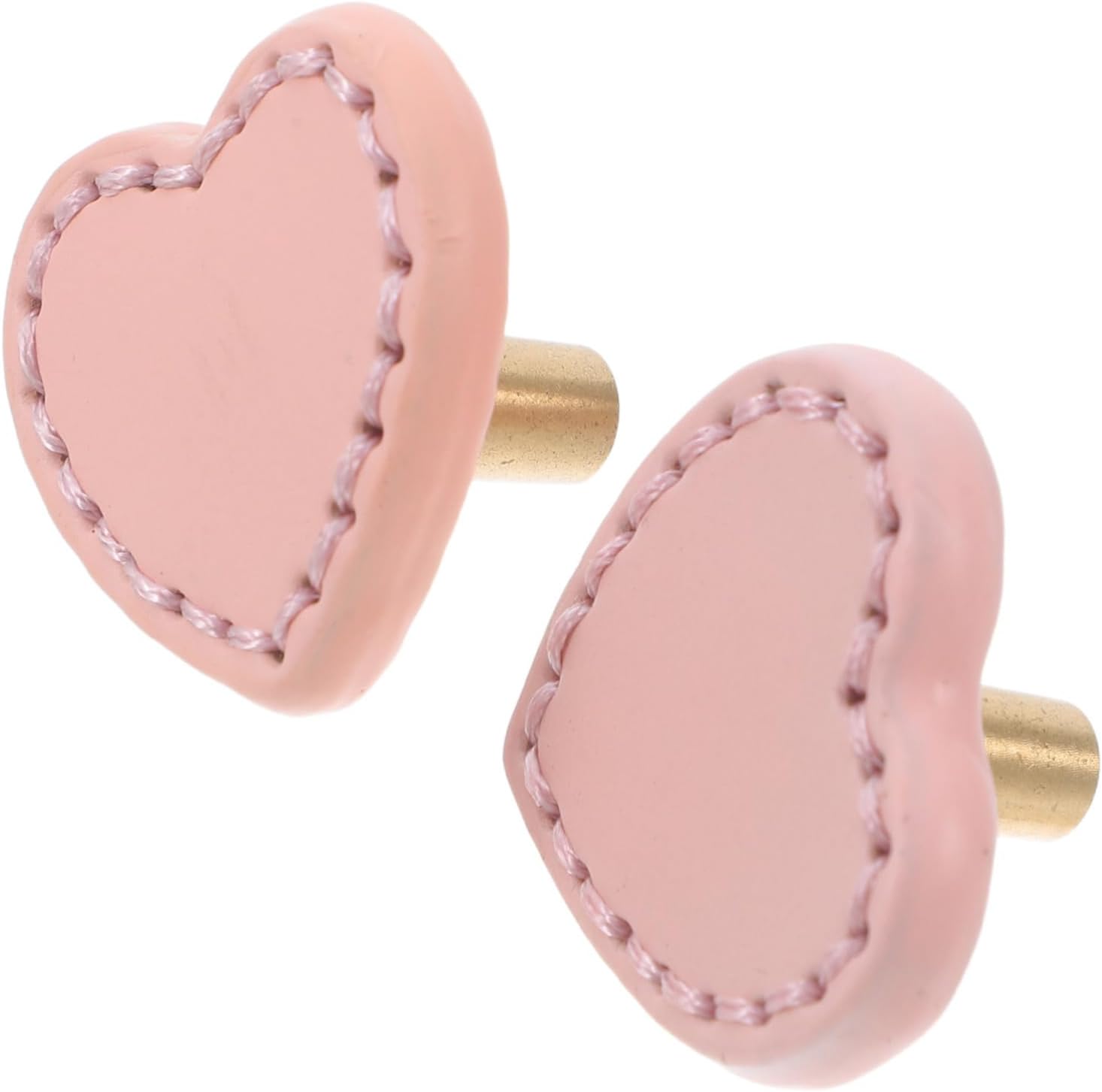 2pcs Heart Dresser Knobs Brass PU Handles for Cupboard Drawers