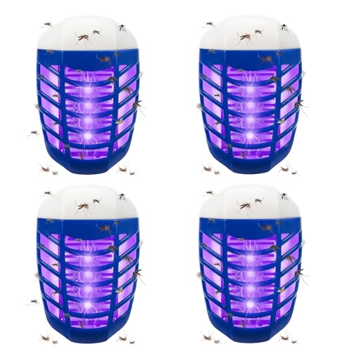 Bug Zapper Indoor 4 Pack Electric Fly Zapper with UV Light Plug In Fly Killer Mosquitoes Killer Lamp for Home Office Kitchen Bedroom Baby Room