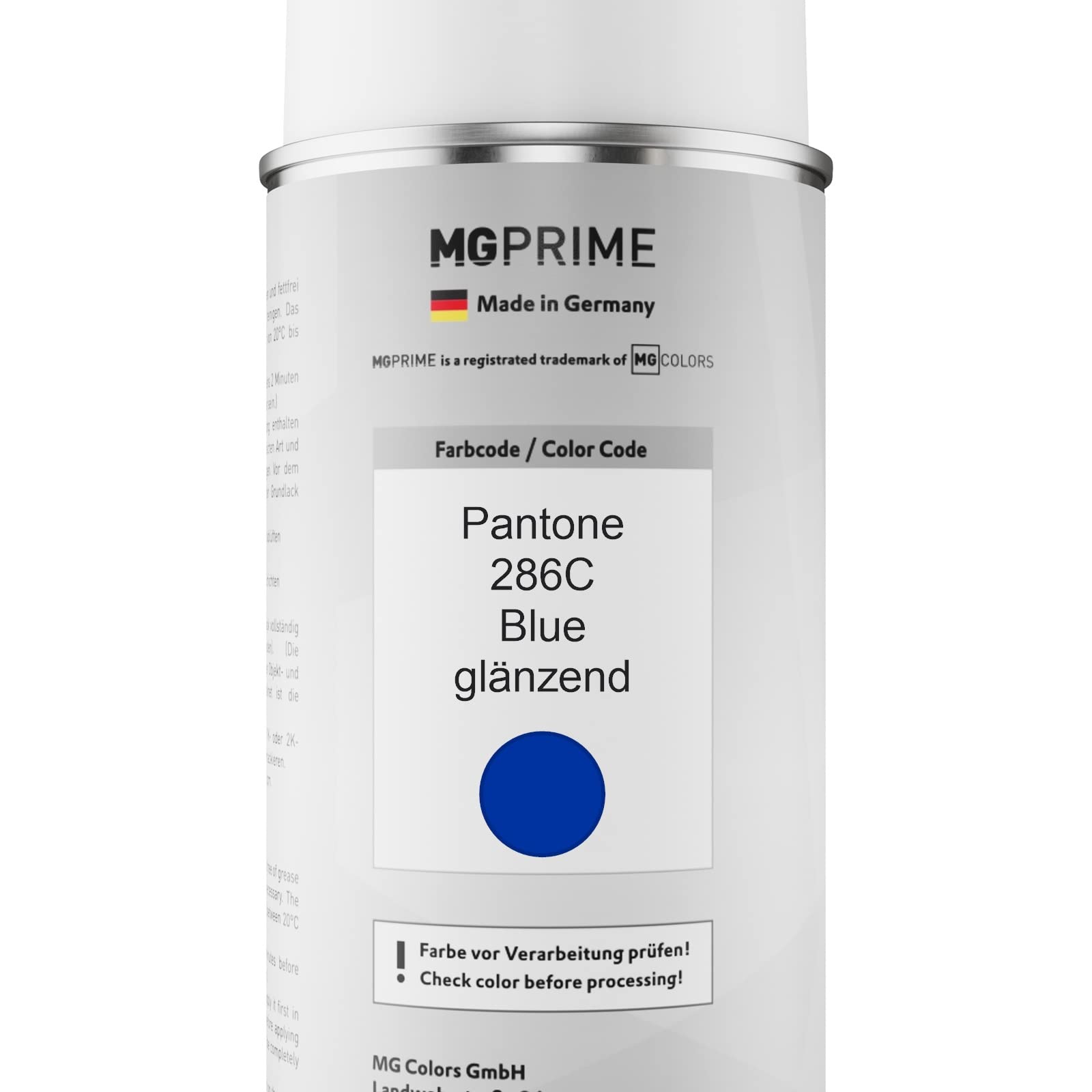 MG PRIME Pantone 286C Blue Spraydose – 400 Ml Acryllack Glänzend & Schnelltrocknend