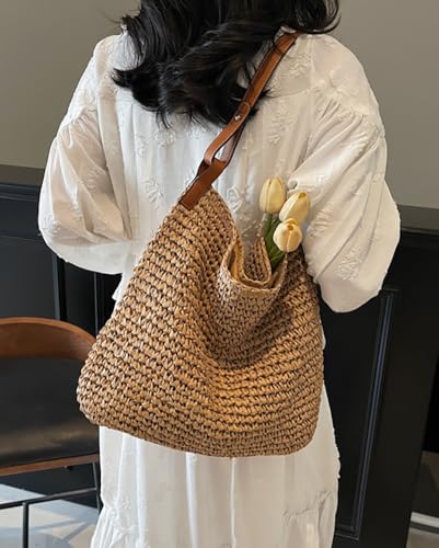 Bolso de playa de verano tejido para mujer miniatura 2