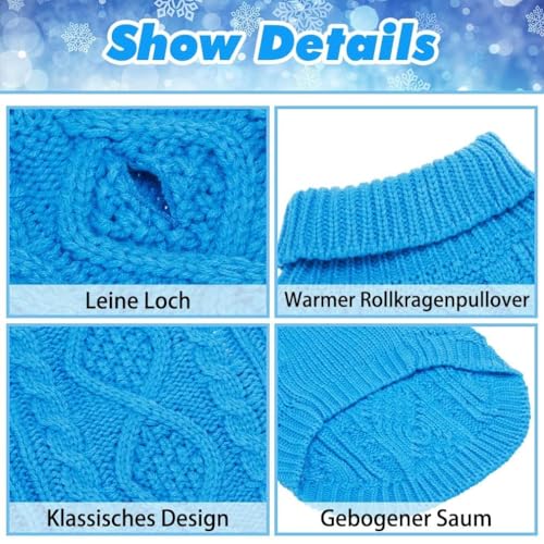 Image of BINGPET Dog Sweater for Medium Dogs, Turtleneck Knitted Clothes