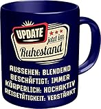 RAHMENLOS Kaffeetasse für den Rentner: Update - Jetzt im Ruhestand - Im Geschenkkarton