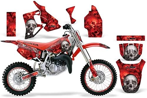 AMR Racing MX Dirt Bike Graphics kit Sticker Decal Compatible with Honda CR80 1996-2002 - Bones Red