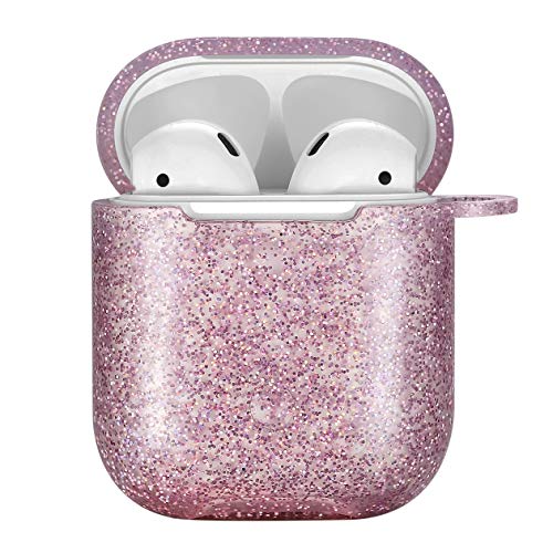Airpods Case, Dmmg Airpods Case Cover Silicone Skin, Airpods Protective Bling Glitter Case With Fluff Ball Keychain, Scratch Proof And Drop Proof For Apple Airpods 2&1 #TOP1