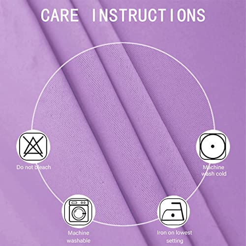 Image of LEMOMO Lavender Blackout Curtains 38 x 63 Inch Length /Set of 2 Curtain Panels /Thermal Insulated Room Darkening Blackout Curtains for Bedroom