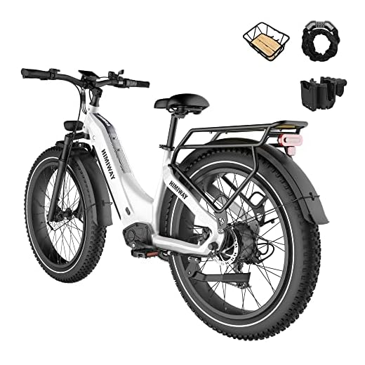 Himiway Zebra Step-Thru Electric Bike, 80MI Long Range Mountain E-Bike with 750W Motor, 26" x 4" Fat Tires Electric Bicycle for Adults with 48V 20Ah Removable Battery 25 MPH Shimano 7 Speed System