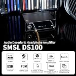 SMSL DS100 MQA DAC Headphone Amp with CS43131 Chip for PC Mini Stereo Headphone Amplifier Combo USB Optical Coaxial to RCA 6.35mm & 4.4mm Headphone Output XU316 768kHz/32Bit DSD256 Audio Decoder