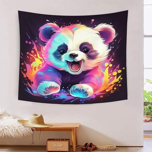 Tapisserie murale panda effet 3D pour créer un cocon zen dans une chambre à coucher
