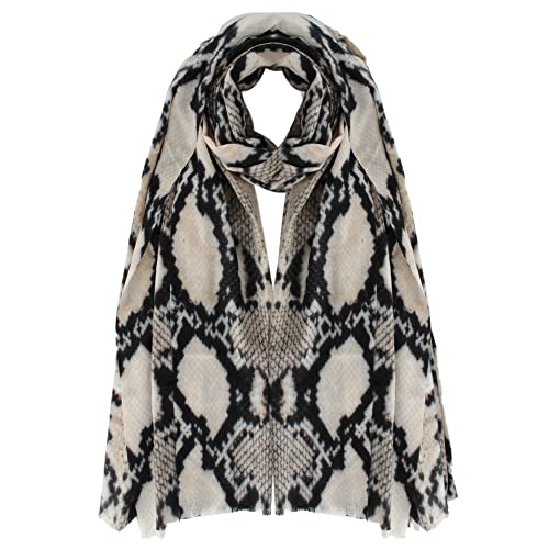 Sun Kea Women's Snakeskin Print Scarf Oversized Animal Pattern Wrap Shawl Winter Warm Neckerchief Blanket (Snakeskin new)