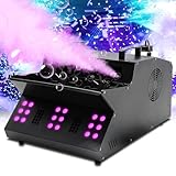 TCFUNDY Fog Bubble Machine 3000W Smoke Machine with 18 RGB LED Lights DMX Stage Lighting Fogger Effect with 2 Bubble Fans for Halloween Chirstmas Wedding DJ Party