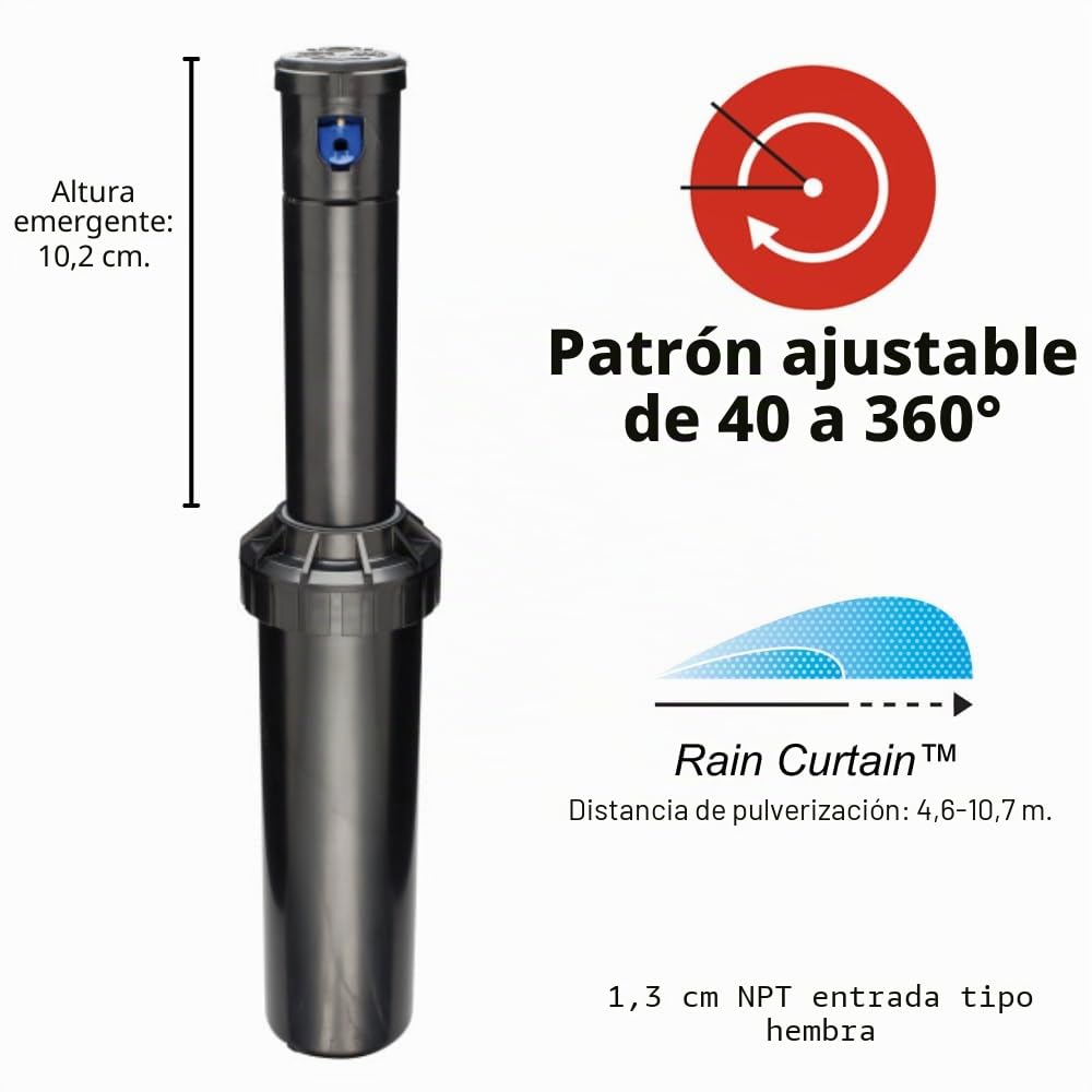 Rain Bird CP350012PK - Rotor Profesional con Boquilla para Lluvia (patrón de 40° a 360°, Distancia de pulverización de 15 a 35 Pulgadas, 12 Unidades)