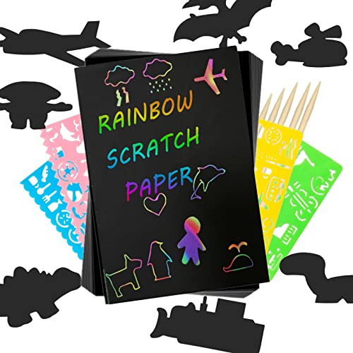 Scratch Art für Kinder, Magic Rainbow Scratch Paper Off Set Kunst und Handwerk Cover