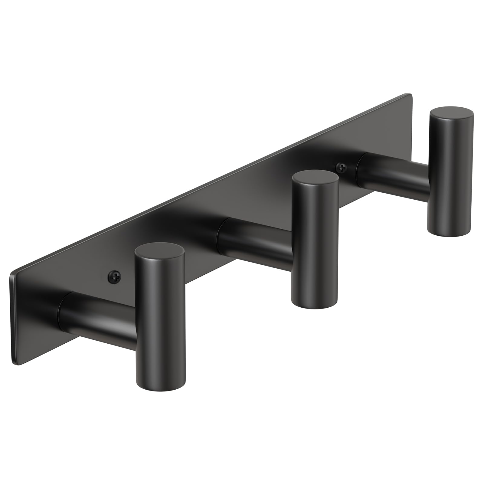 PMMASTO Wall Mounted Coat Rack, Black- 3 Hooks, 1 Pack, T Shape
