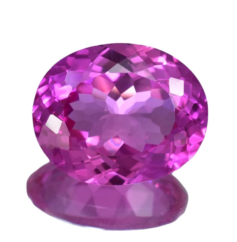 Saphir rose véritable de 23x19mm, une gemme ovale facettée haut de gamme