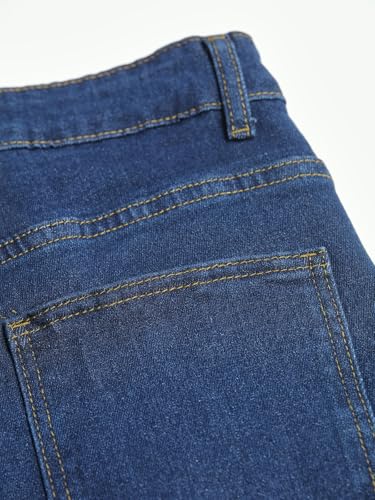 Pants Jeans Denim Trousers Trendy Stretch Tight Washed Blue Small Leg Mid Waist Commuter Casual Straight for Men4