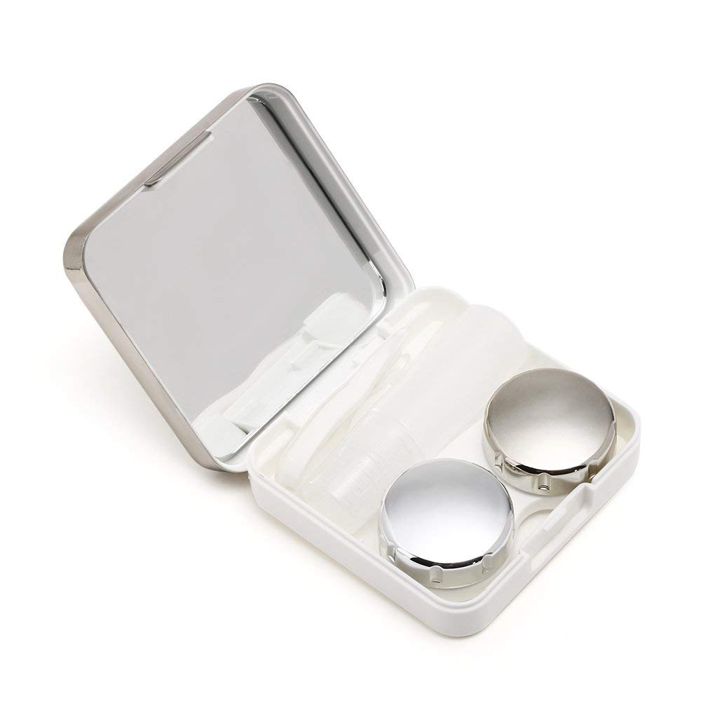 SHOPOWARE Eyekan Travel Contact Lens Case Box with Mirror (Gold)