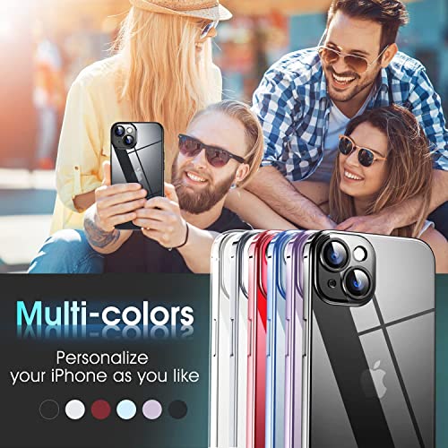 Image of VONZEE TPU Compatible With Iphone 14 Plus Case 6.7 Inch, Luxury Electroplated Soft Edge Bumper Case, Full Camera Protection & Reinforced Corners Shockproof Case Cover|Transparent|Black