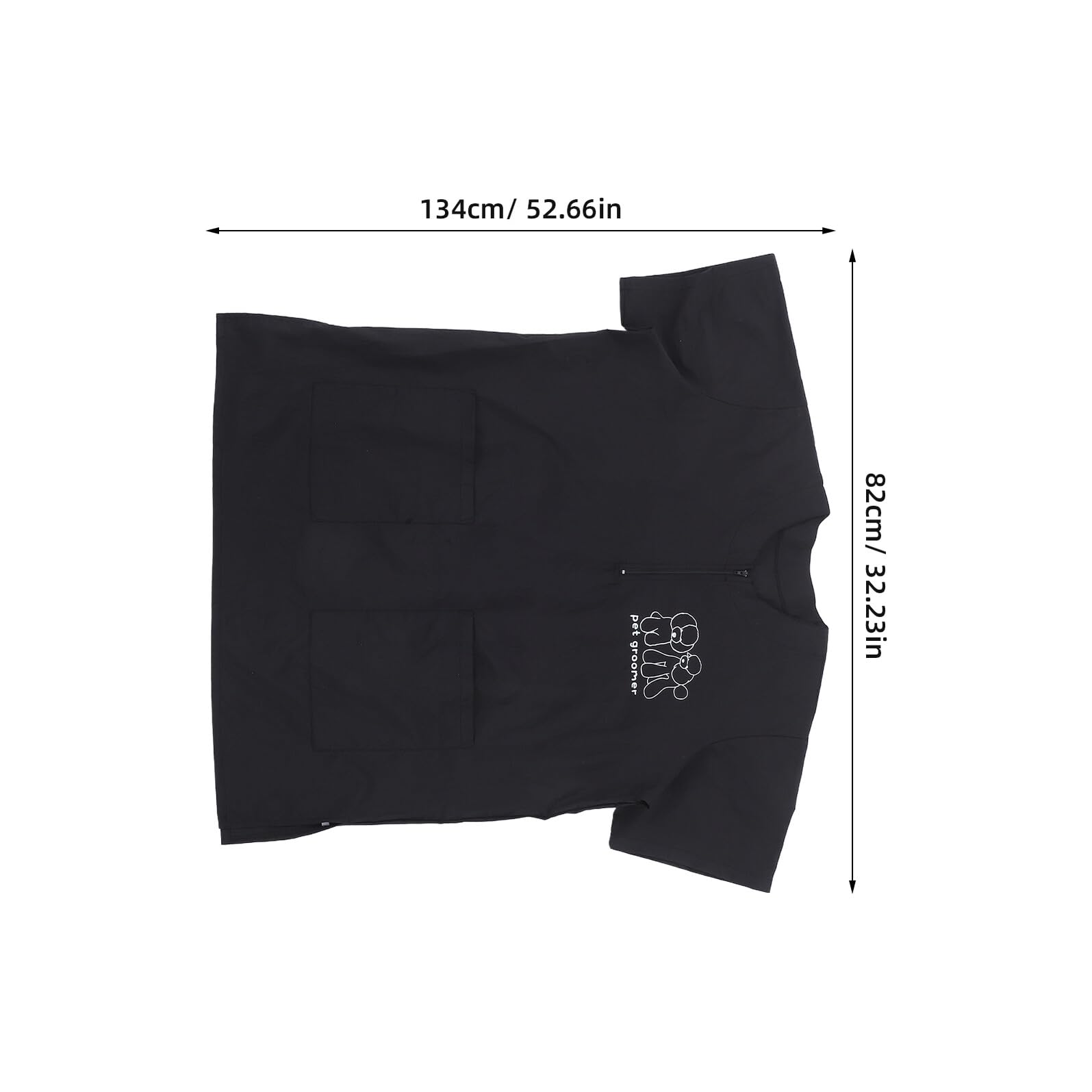 Blouse de Toilettage Imperméable et Antistatique pour Hommes et Femmes, Polyester Respirant, Manches Courtes, Taille XL, pour Salon de Toilettage Animaux