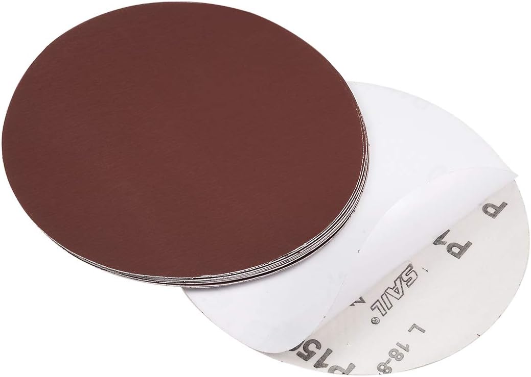 uxcell 6" PSA Sanding Discs 1500 Grit Self Stick Aluminum Oxide Sandpaper for Random Orbital Sander Wood Metal Dry Polishing 10pcs