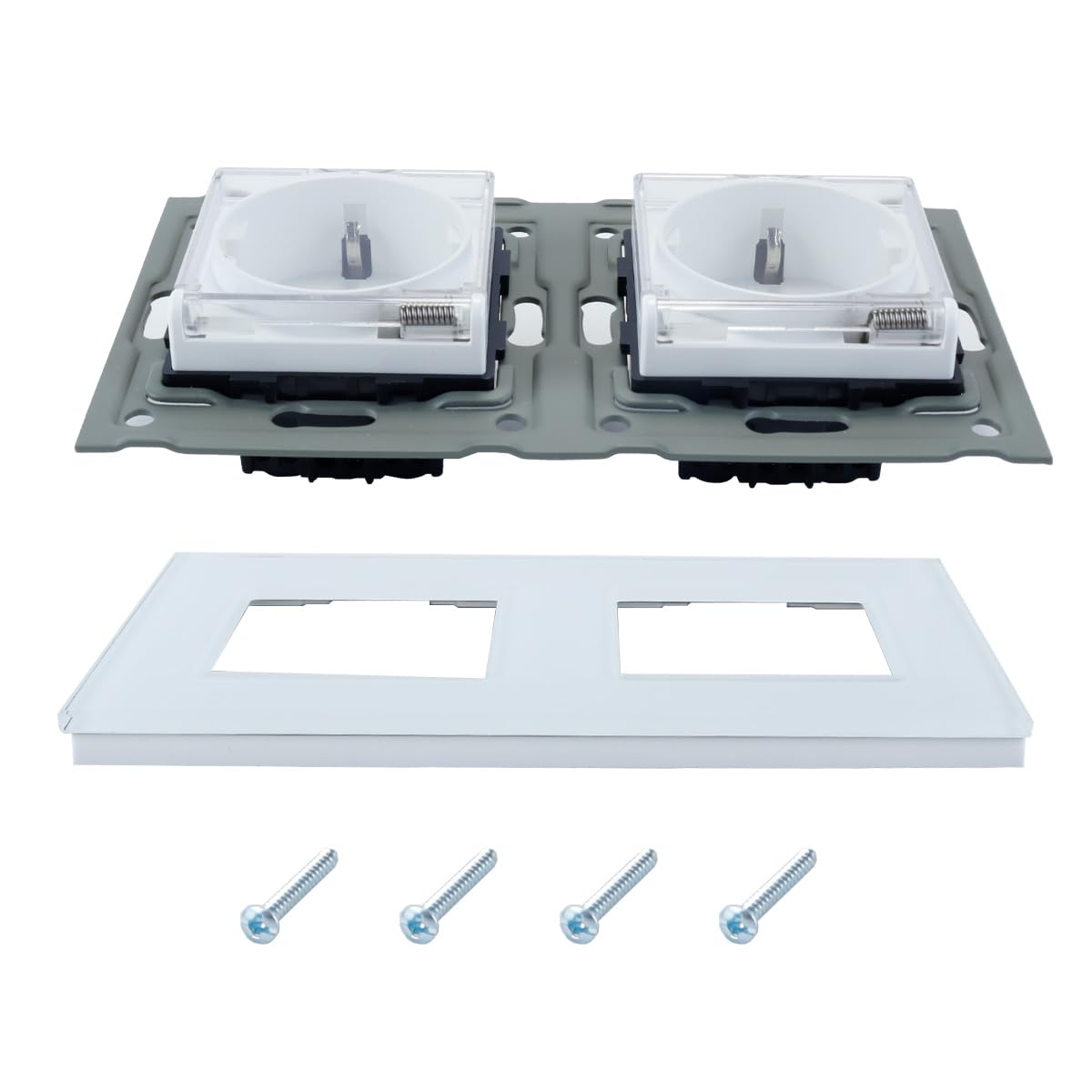 Orivin Embedded Wall Socket with Cover Suitable for Bedrooms Kitchens, Bathrooms, or Study Rooms, Etc. (white)