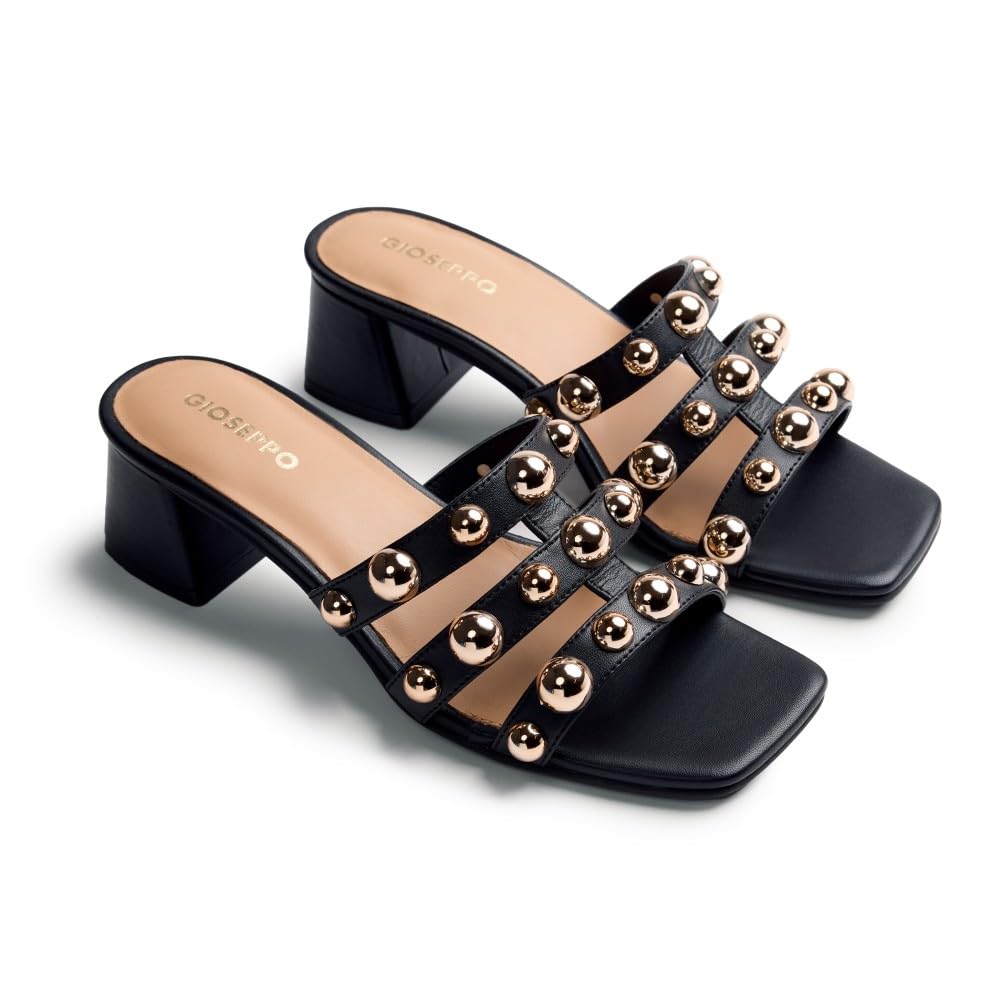 GIOSEPPO Women's Open Heel, Black/White, 7.5 UK