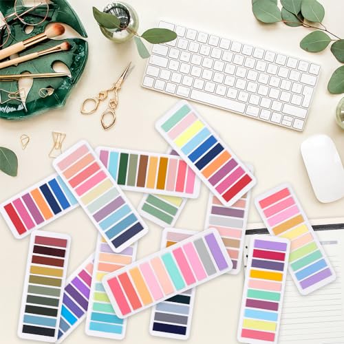DIYDEC 3200PCS Sticky Tabs for Annotating Books Morandi Stick Notes for File Notebooks Classify Page Marker Tabs Repositionable Multi Color Book Flags Strip Index Tabs