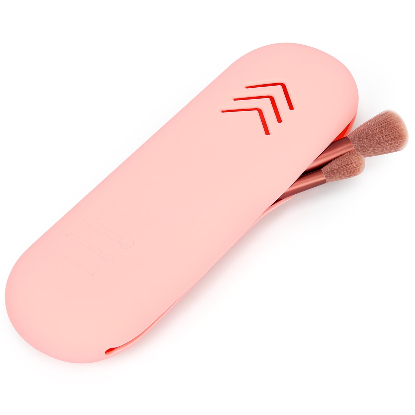 DuringCo Travel Silicone Makeup Brush Holder,Large Capacity Makeup Brush Organizer with Anti-Fall Out Magnetic Closure Soft Portable Cosmetic Face Brushes Bag for Travel Essentials And Daily