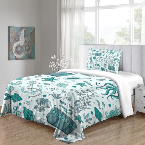 Parure de lit méduse fermeture éclair housse couette 3D microfibre infroissable