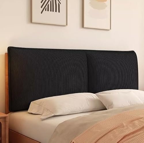 Bed Headboard Cover Universal Cover Dustproof Protective Backrest Cover Pillow Head Cushion Bedside Upholstered Padded Thickening Slipcover With Removable Corduroy For Bedroom Decoration(Straps 135 ×