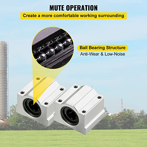 Image of BestEquip Linear Rail Slide 2PCs 20mm x 1200mm Linear Bearing Slide Set with 4Pcs Block Bearings SC20UU+4Pcs Shaft Support Linear Shaft CNC Parts Kits for Electronic Equipment Guide Bar