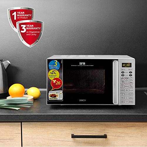 Image of IFB 25 L Convection Microwave Oven (25SC3, Metallic Silver, With Starter Kit)