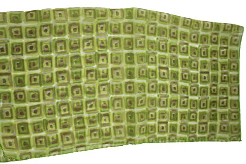 TFJ Women Fashion Small Neck Scarf Sheer Fabric Squares Geometric Pocket Square Green3