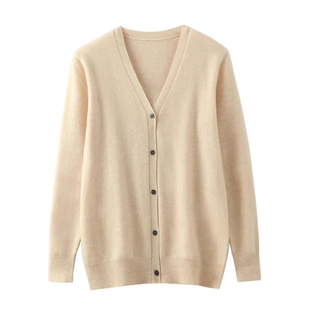 Simplicity - Cárdigan de punto elegante para hombre para otoño e invierno, color liso, cuello en V, suéter de punto casual