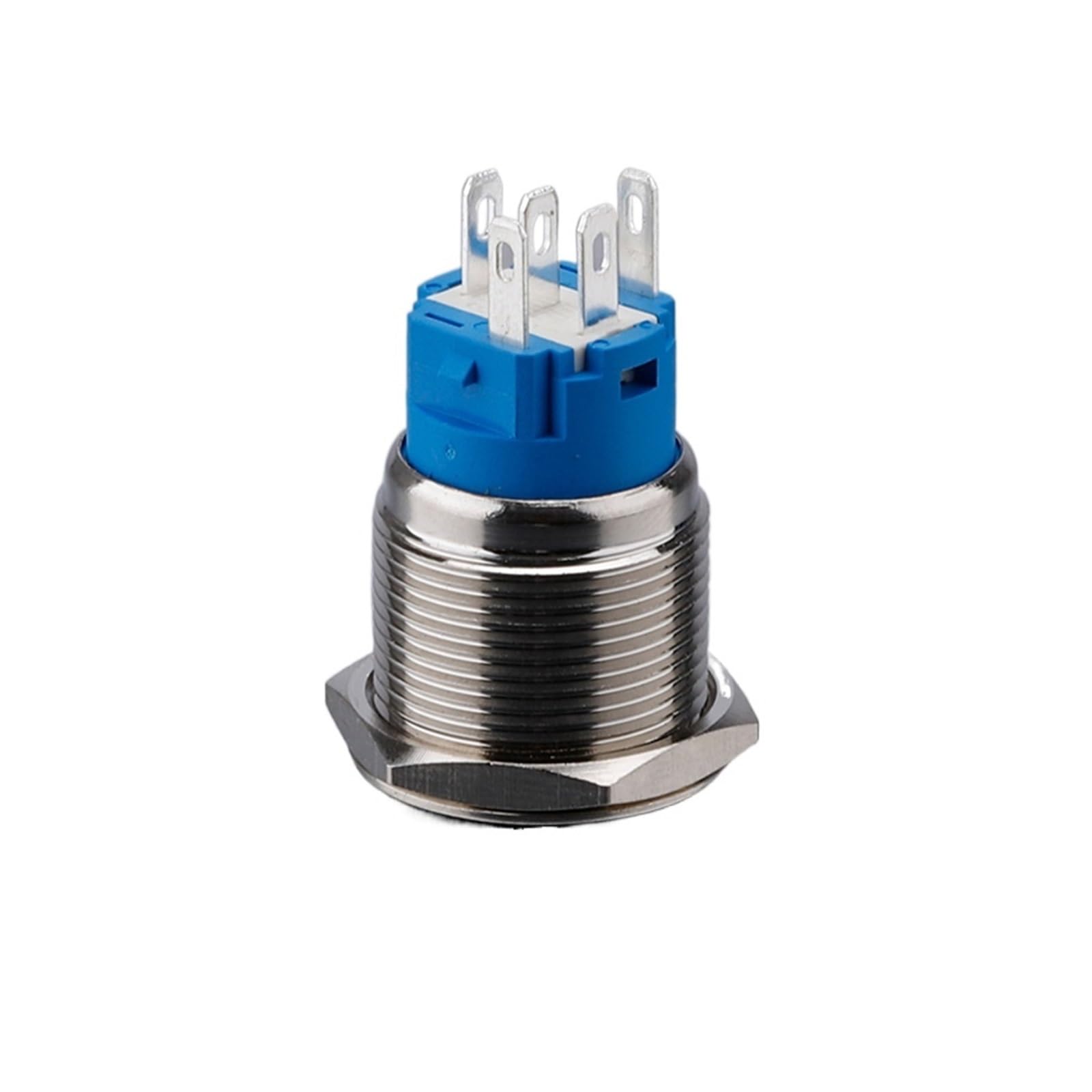 12/16/19/22 mm wodoodporny przełącznik LED metalowy przełącznik LED pierścień LED zablokowane światło chwilowe 5 pinów przycisk zasilania (22 mm, YELLOW LED_MOMENTARY(RESET)_9-30V (12V))